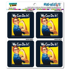 Graphics and More Rosie The Riveter We Can Do it Mag-Neato's Automotive Car Refrigerator Locker Vinyl Magnet Set
