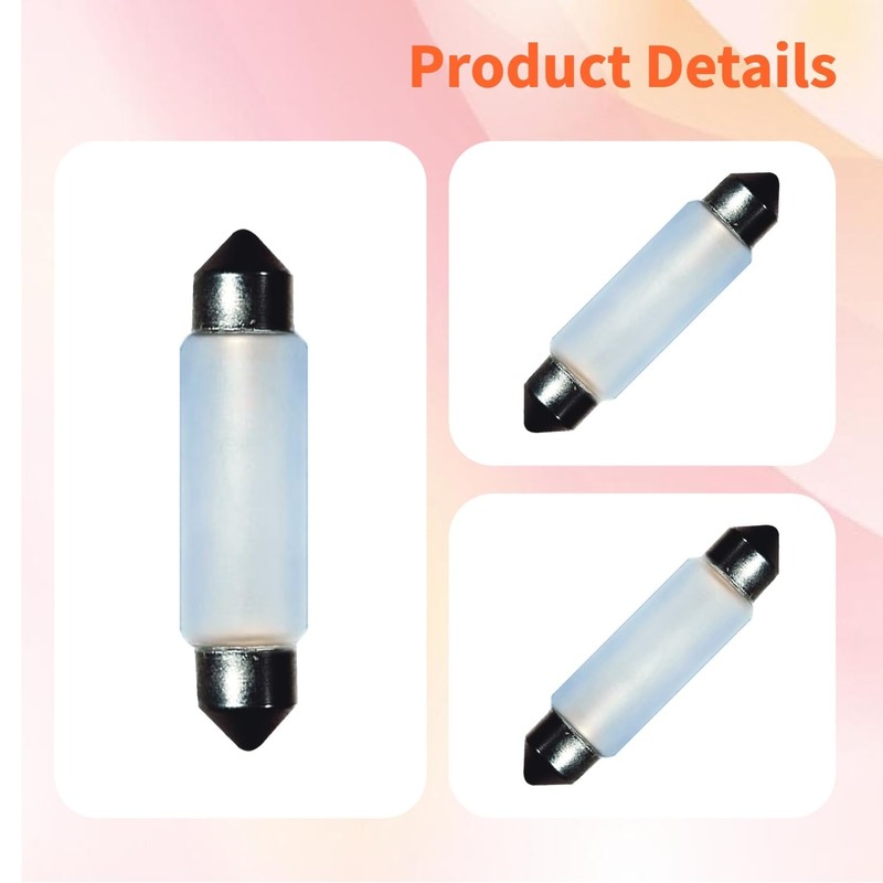 Lanuovx 10 Pack Frosted Festoon Bulb Sv8.5-8 T3.25 10X44mm, 24V