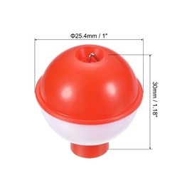 PATIKIL 25mm Fishing Bobber 16pcs Hard ABS Push Button Round Buoy Fishing Flow Tackle Red and White