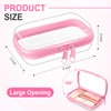 Hoolerry 3 Pcs Clear Hard Zipper Case Plastic Pouch Transparent