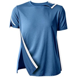 Post Surgery Shirts for Men Women After Shoulder Surgery Shirts -Post Shoulder Surgery Shirts for Men Women (Large, Blue-44)