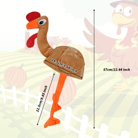 GLAITC Thanksgiving Turkey Hat, Roast Turkey Hat with Head and Legs, Plush Chicken Hat, Funny Headpiece Accessories for Carnival, Thanksgiving, Easter, Costume Accessories
