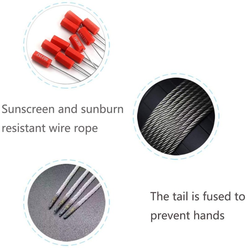 50 Numbered Steel Cable Security Seals - Metal Wire Tamper