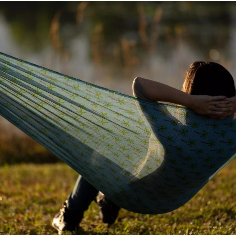 Bliss Hammocks In a Bag Strong Mesh Fabric Light Blue