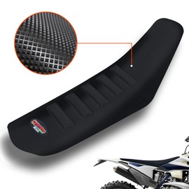 fewfuss Universial Dirt Bike Seat Cover - Soft Ribbed Rubber Seat Covers for Motorcross Enduro Black