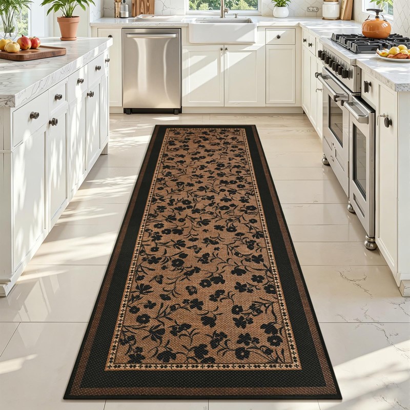 DweIke Easy Jute Non Slip Runner Rug, 2x6 Kitchen Runner