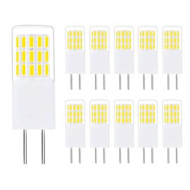 Greeogin Dimmable G4 LED Bulbs 12V 24V AC/DC 3W Equivalent 20W 30W T3 Halogen Bulb,6000K Daylight No-Flicker,G4 JC Bi-Pin Base Landscape Bulb 10pcs