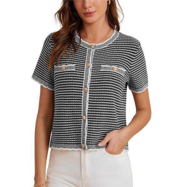 GRACE KARIN Laides Summer Cardigans Short Sleeve Elegant Sweater Jacket