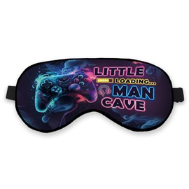 Little Man Cave Mask Eye Mask for Boys Kids Teens Girls, Gamer Eye Mask, Silk Blackout Eye Mask for Sleeping, Watercolor Game Theme Adjustable Straps Soft Lightweight Sleep Mask