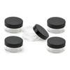 FiveSeasonStuff 5 Piece 10ml Small Clear Travel Pots with Black