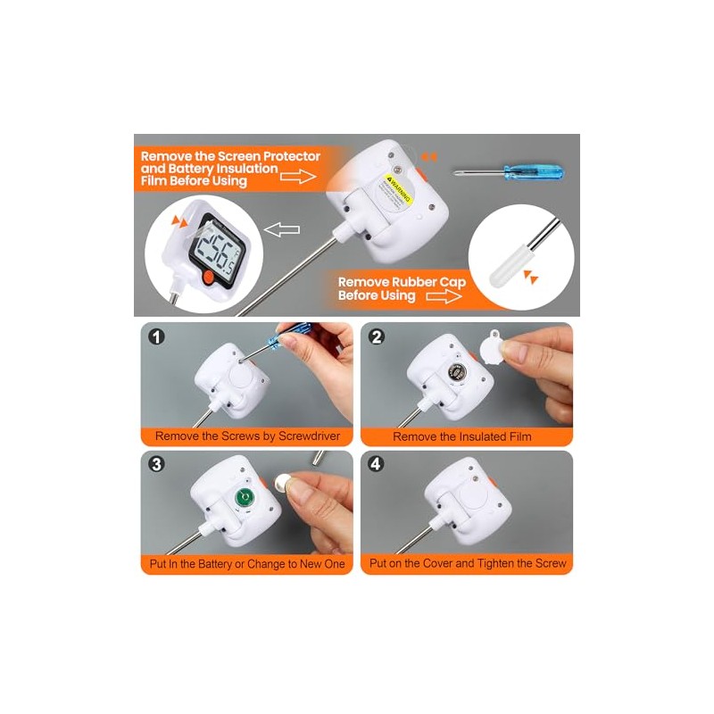 Termómetro digital para dulces de 10 pulgadas de largo con
