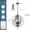 Xyndraph 17” Modern Black Chandelier for Dining Room - 4-Light
