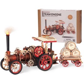 ROKR ROBOTIME 3D Puzzle for Adults Steam Engine 1:28 Train Model Kit Gifts Decoration