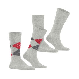Burlington Men's Everyday Mix Multipack M So Cotton Patterned Socks (Pack of 2), Grey Lt. Heather 3223
