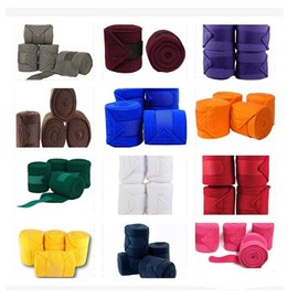 Lift Sports Horse Fleece Bandages/Polo Wraps/Stable Wraps Equestrian Leg Wraps Set of 4 TACK Equestrian Boots Protection (Orange)