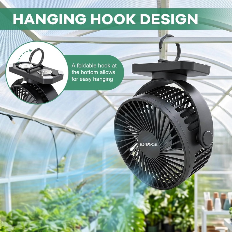 Grow Tent Fan 6”, Magnetic Fan for Greenhouse Plant with