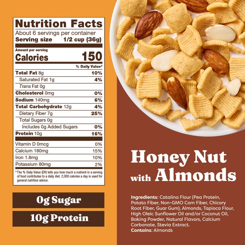 Catalina Crunch High Protein Gluten Free Honey Nut Cereal with