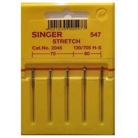5 Original Singer Sewing Machine Needles / Thickness 70 / 09 2045 and 11 for Knitwear 80 / 130 / 705 H-S