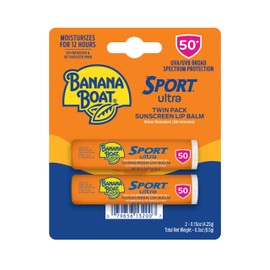 Banana Boat Sport Ultra Lip Balm Sunscreen, Broad Spectrum SPF 50, .15oz. - Twin Pack                                                                 
