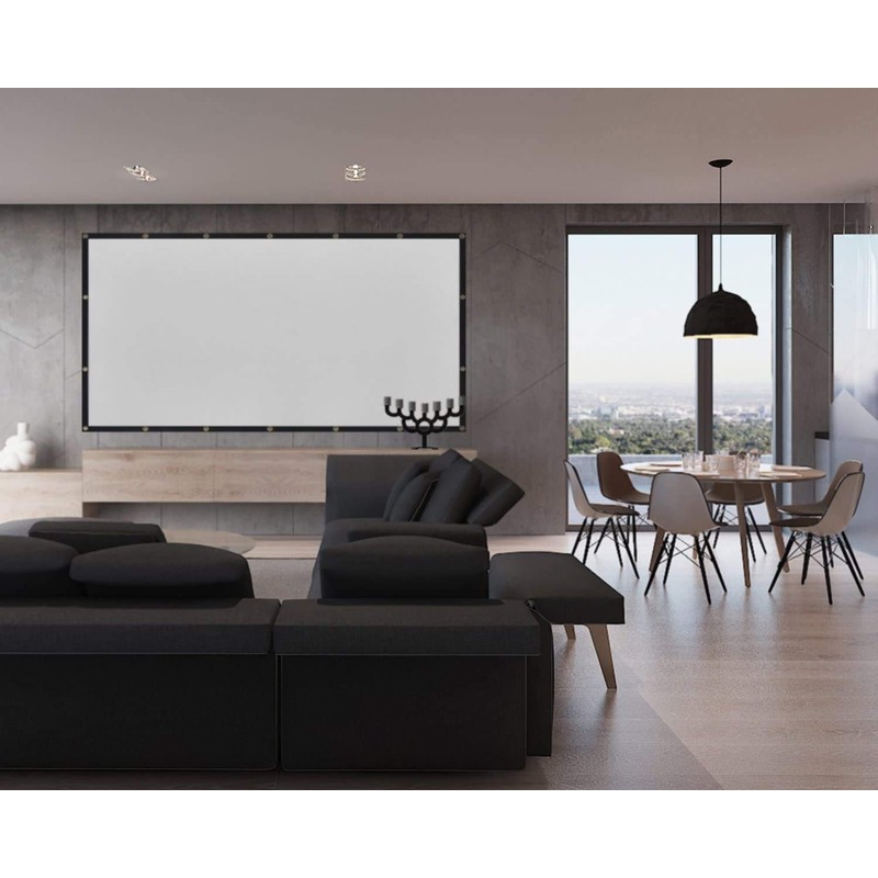 Mdbebbron 150 inch Projection Screen 16:9 Foldable Anti-Crease Portable Projector
