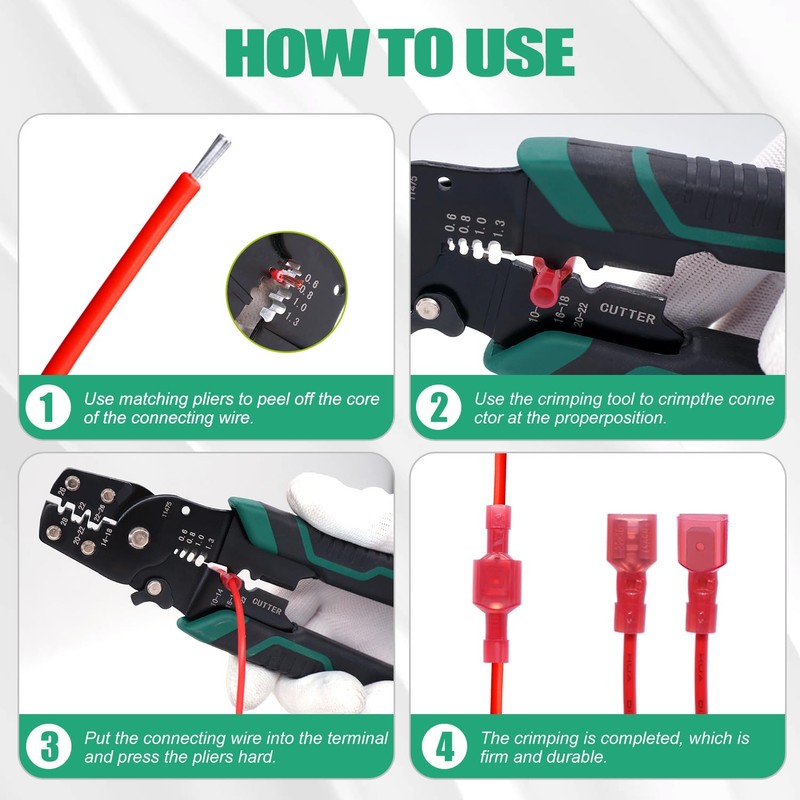 Twidec/100PCS Nylon Spade Connectors Kit 22-10 Gauge Male and Female