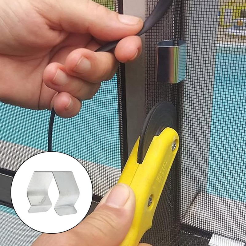 30Pcs Window Screen Installer Clips Stainless Steel Retainer Clamp Balcony