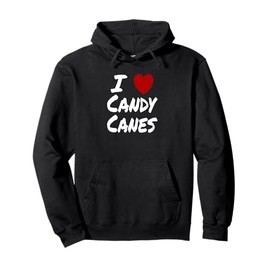 I Heart (Love) Candy Canes Winter Peppermint Christmas Pullover Hoodie