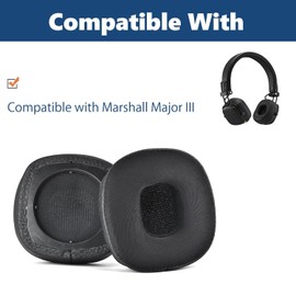 Aiivioll Replacement Ear Pads Compatible with Marshall Major 4/3/2 Headphones,Ice Sensitive Gel and Snap Earpads (Black)