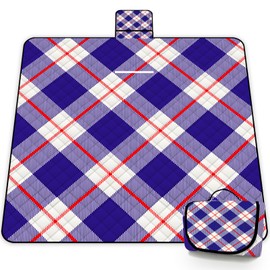 Poedist Extra Large Picnic Blanket Waterproof,80"x 80"Foldable Machine Washable Beach Blanket,Outdoor Blanket for 6-8 Adults,Suitable for Indoor Crawling,Park,Camping,Hiking,Family Travel(Square