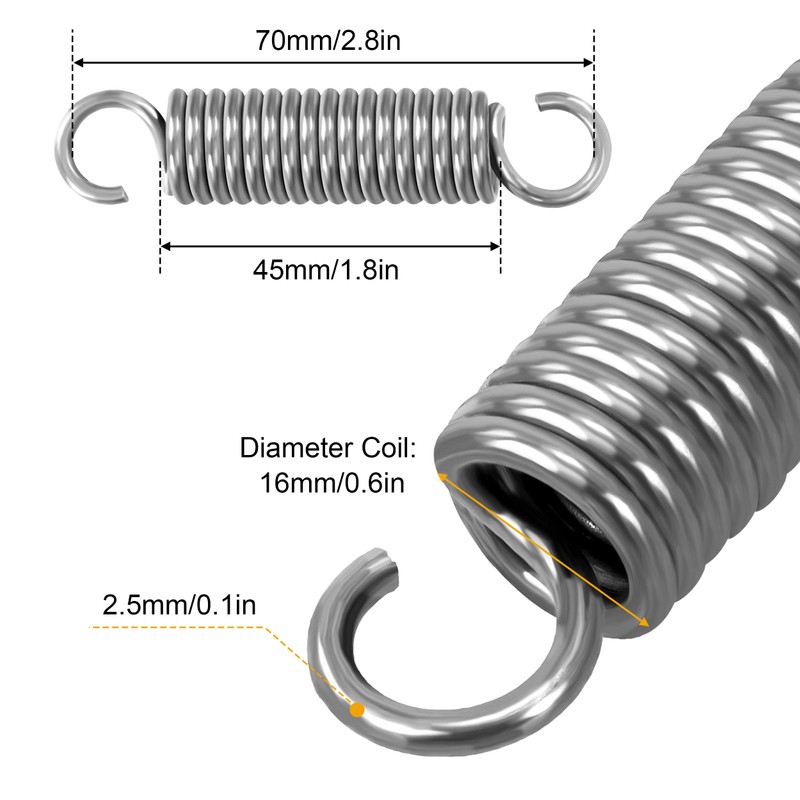 GUNGY Tension Springs with Hooks Stainless Steel Tension Spring Tension