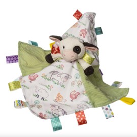 Taggies Lovey Stuffed Animal Security Blanket Plush Soft Snuggle Toy with Sensory Tags, 13 x 13-Inches, Buttercup Cow