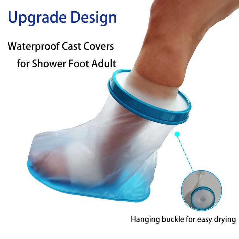 Tideshake Non‑Slip Waterproof Foot Cast Cover for Showering, Reusable Adult