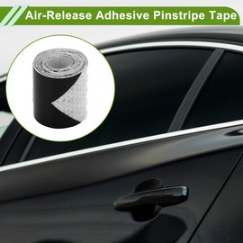 HOPESPANNER Universal 9.84ft X1.97" Air-Release Adhesive Pinstripe Tape Automotive Pinstriping Tape PVC Black, White