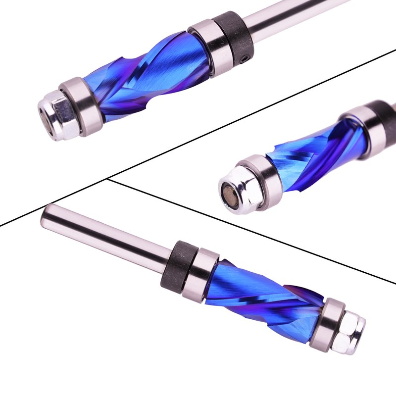 Jiiolioa Top & Bottom Bearing Compression Flush Trim Router Bit