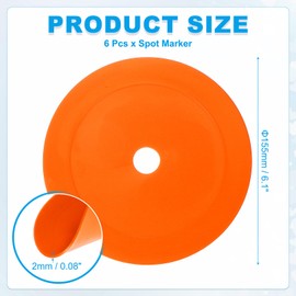 PATIKIL 6 Inch Flat Cones,6 Pcs Spot Markers Small Flat Soccer Training Cones for Football Basketball Agility Practice Sports Training Equipment, Orange