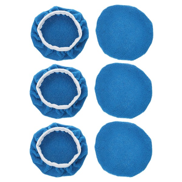 sourcing map 6pcs Car Polisher Bonnet Buffing Pad Micro-Fiber Polishing