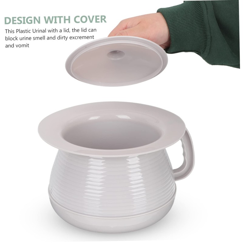 ORFOFE Covered Kids Urinal Portable Night Urine Pot Easy to