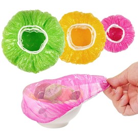 120 Pcs Bowl Covers for Bread Proofing, Plastic Shower Caps for Sourdough Bread, Food Covers Elastic Reusable Stretch, Colorful Dish Plate Covers,Alternative to foil, Plastic wrap