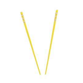Set of 2 Hair Sticks with 3 Diamonds Chopsticks - Yellow