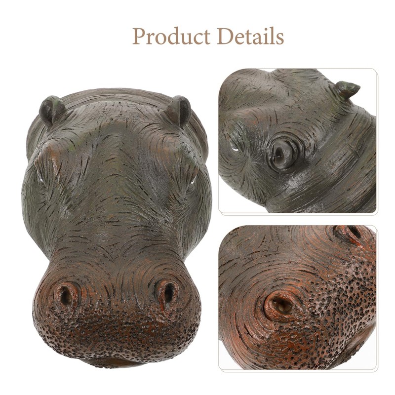 Cabilock Hippo Decoration Resin Floating Pond Statue Hippo Sculpture Outdoor