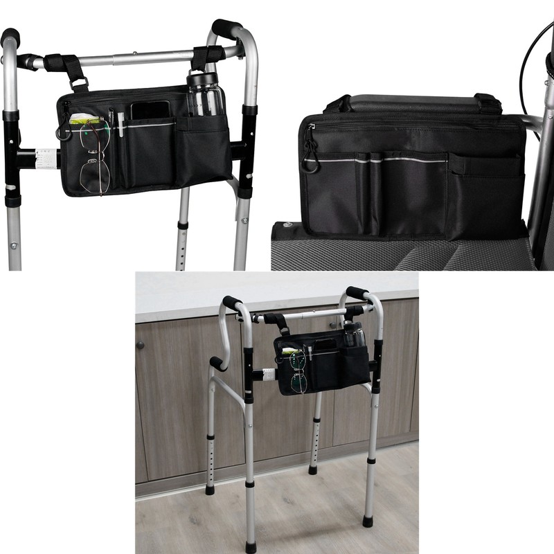 Wheelchair Side Storage Bag Organizer Waterproof Multi Pocket Armrest Pouch