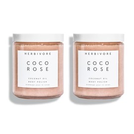 HERBIVORE Coco Rose In-Shower Moisturizer and Exfoliating Body Scrub with Virgin Coconut Oil and Shea Butter, Plant-based, Vegan, Cruelty-Free, 8 oz (2 Pack)