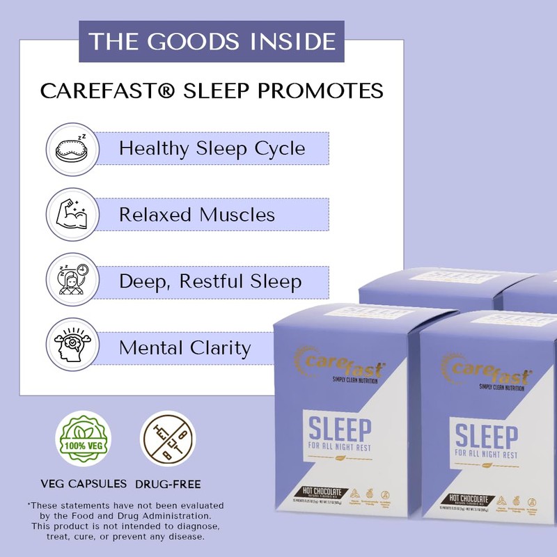 CAREFAST Sleep - Hot Chocolate Drink Mix - Natural Sleep