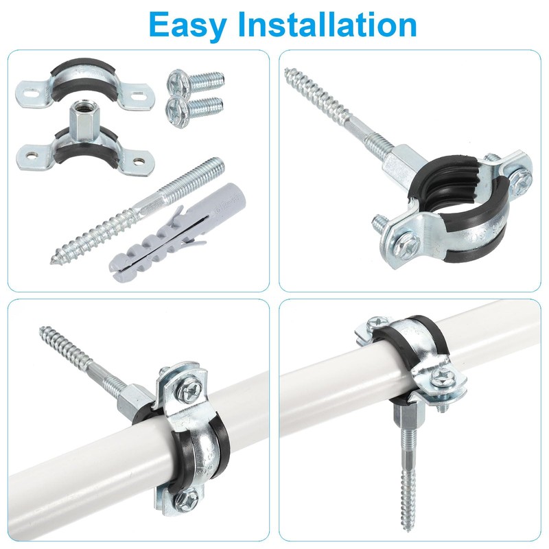 PATIKIL 12.2"-12.6"/310-320mm Split Ring Pipe Hanger, Heavy Duty Adjustable Pipe