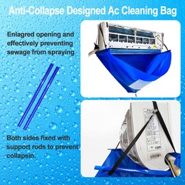 Ac Cleaning Bag With Support Rods, Ac Cleaning Cover With Wider Opening, Waterproof Air Conditioner Cleaning Cover, Split Unit Cleaning Kit, Ac Cleaning Kit for Household Wall-mounted Air Conditioner