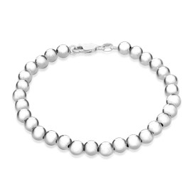 Tuscany Silver Women's Sterling Silver 6 mm Ball Bracelet, Silver, Easy to use