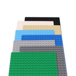 INIBUD Basic Plate Block Plate Classic Compatible 16x32 Patches Set of 8 Green Dark Gray Gray Blue Light Blue Beige White Black