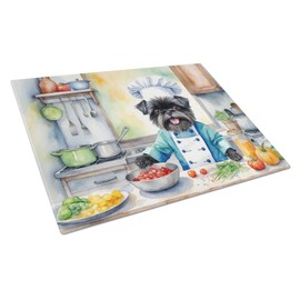 Caroline's Treasures DAC6179LCB Affenpinscher The Chef Glass Cutting Board Decorative Tempered Glass Kitchen Cutting and Serving Board Large Size Chopping Board