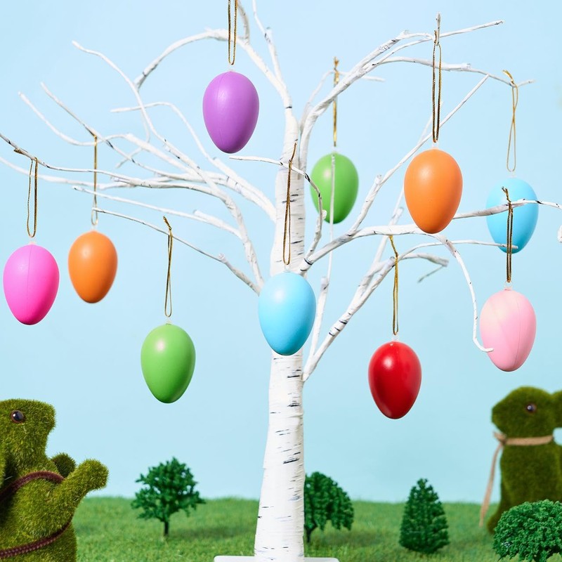 JOYIN 2.36 Inch Easter Colourful Hanging Eggs, 36 Pieces