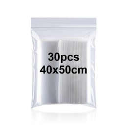 40x50cm Resealable Clear Plastic Ziplock Bags Large Sealed Bag Storage Bag Press Seal Bags Thickening and Durable Grip Seal Bags for Shoes, Blankets, Clothing Storage, 30PCS